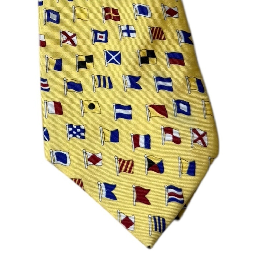 Alynn Neckwear A-Z International Flags Silk Tie Yellow Nautical